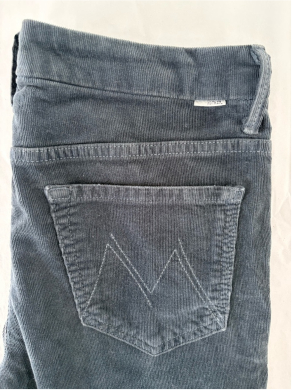 MOTHER High Waisted Looker Corduroy Pants Sz 29 (15”W) Hopscotch Indigo #327 EUC - Picture 9 of 13